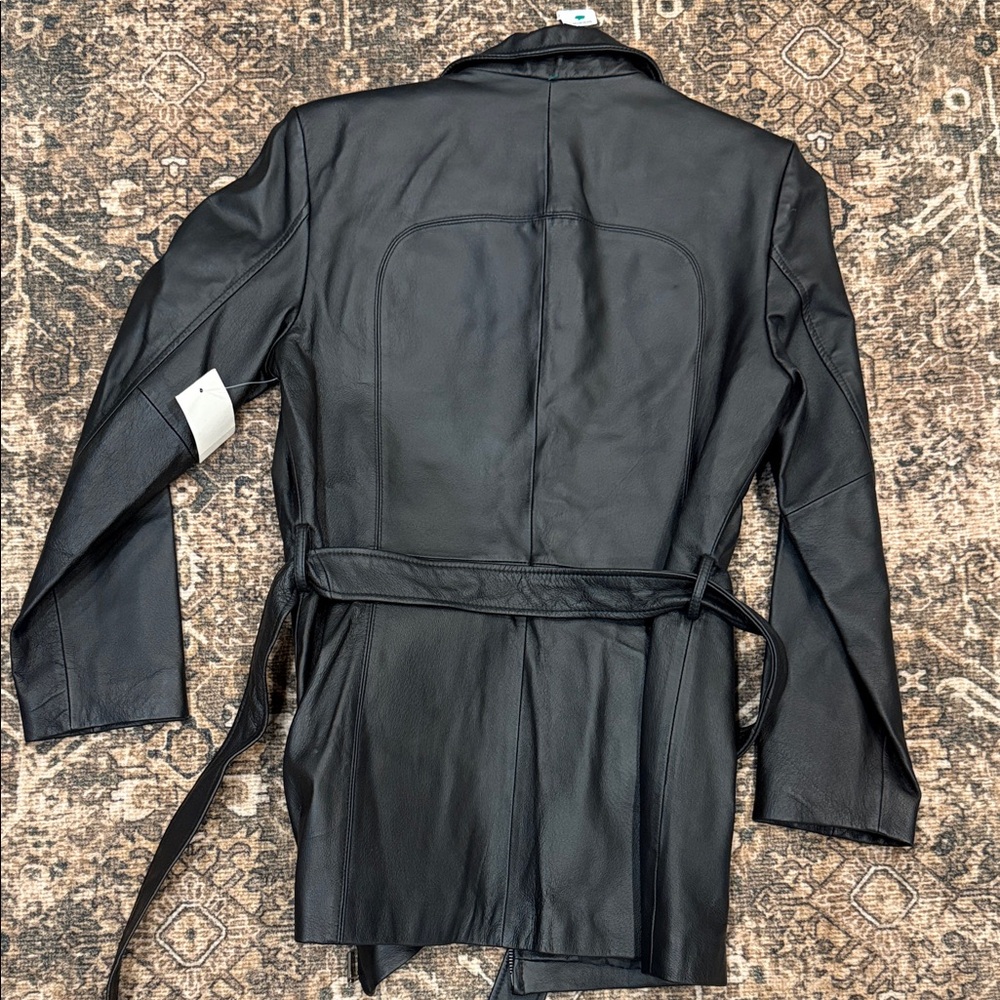 NWT VTG Worthington Genuine Lambskin Leather Jacket Black S - Picture 4 of 4